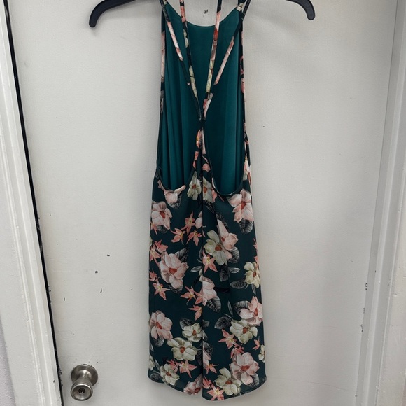 Show Me Your MuMu Dark Green Floral Mini Dress Size Medium - Picture 2 of 2